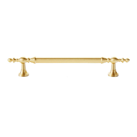 Copper Wardrobe Door Handle with Turned Ends - 160mm