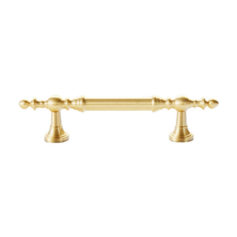Copper Wardrobe Door Handle with Turned Ends - 96mm