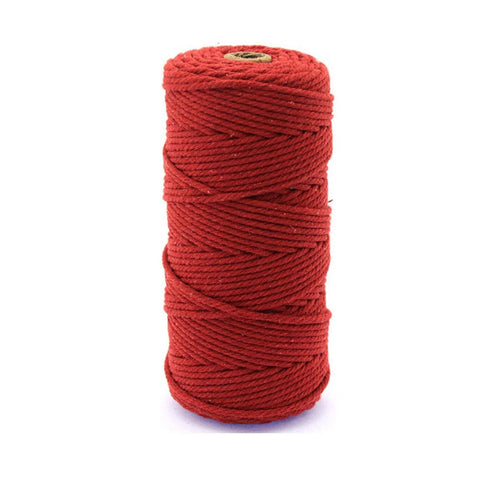 Cotton Macrame Cord 3mm, 100m Roll - Wine Red
