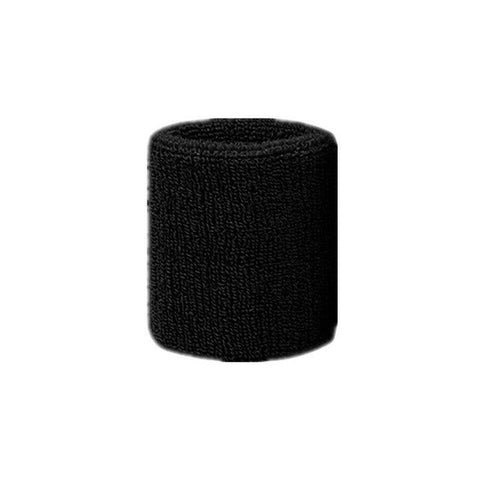 Cotton Sports Wristband Sweatband for Tennis, Gym and Yoga - Black