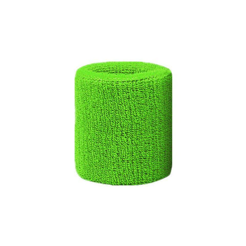 Cotton Sports Wristband Sweatband for Tennis, Gym and Yoga - Lime Green