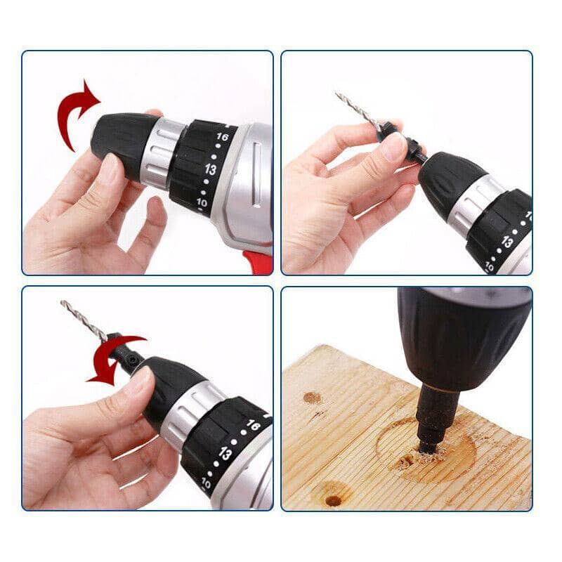 Countersink Drill Bit Set, 4 Pack - No. 6 to No. 12, Hex Shank - view 4