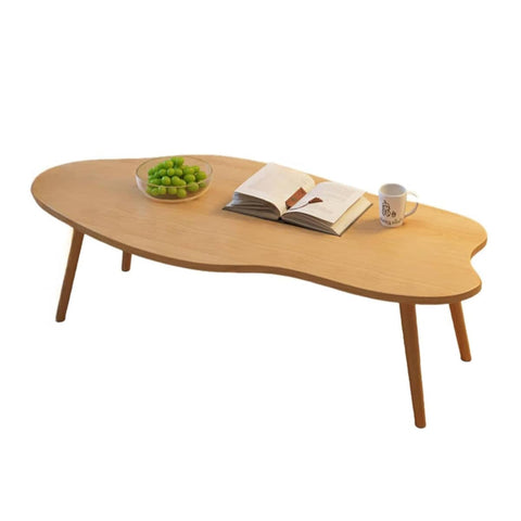 Creative Irregular Coffee Table with Waterproof Easy Clean Top - Natural Wood