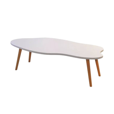Creative Irregular Coffee Table with Waterproof Easy Clean Top - White