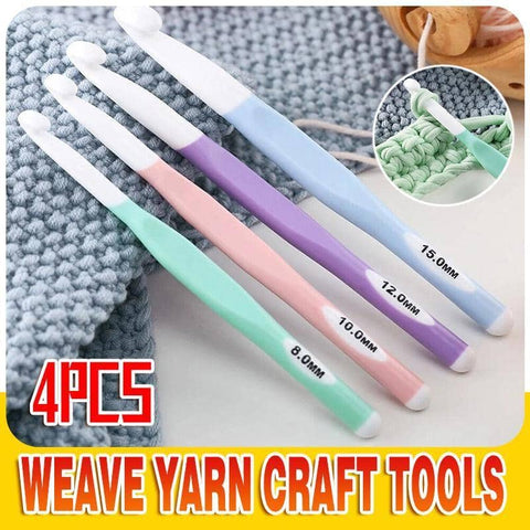Crochet Hooks Set with Ergonomic Non-Slip Handle, Pack of 4