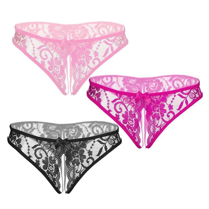 Crotchless Underwear for Women - Rose Red - view 3