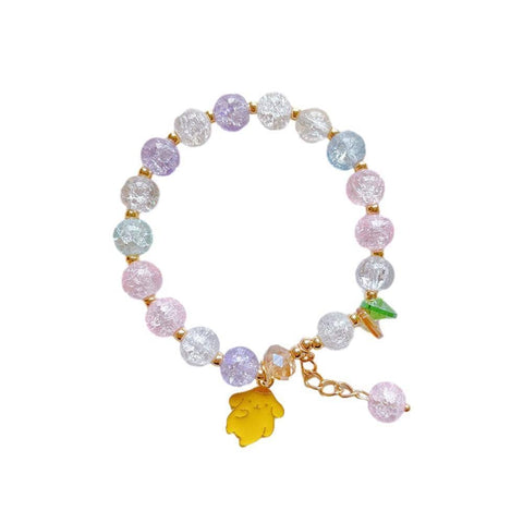 Crystal Charm Beaded Bracelet with Tree and Flower Design - Number 6