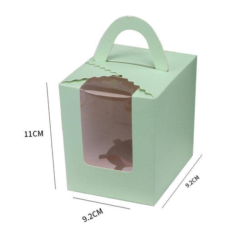 Cupcake Boxes with Window and Handle, Pack of 50 - Green - view 4