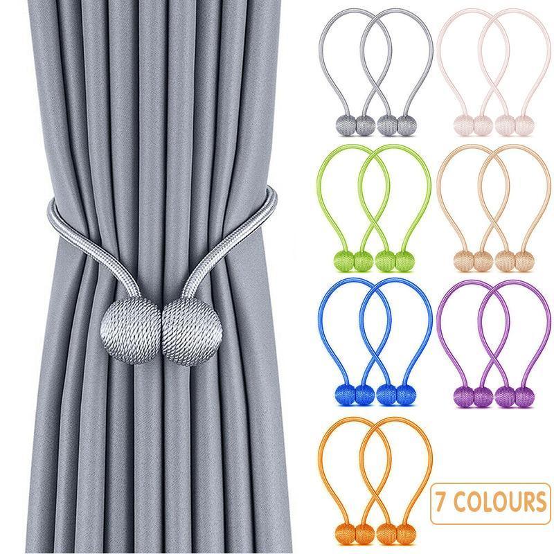 Curtain Tieback with Ball Clasp, Single - Yellow - view 2