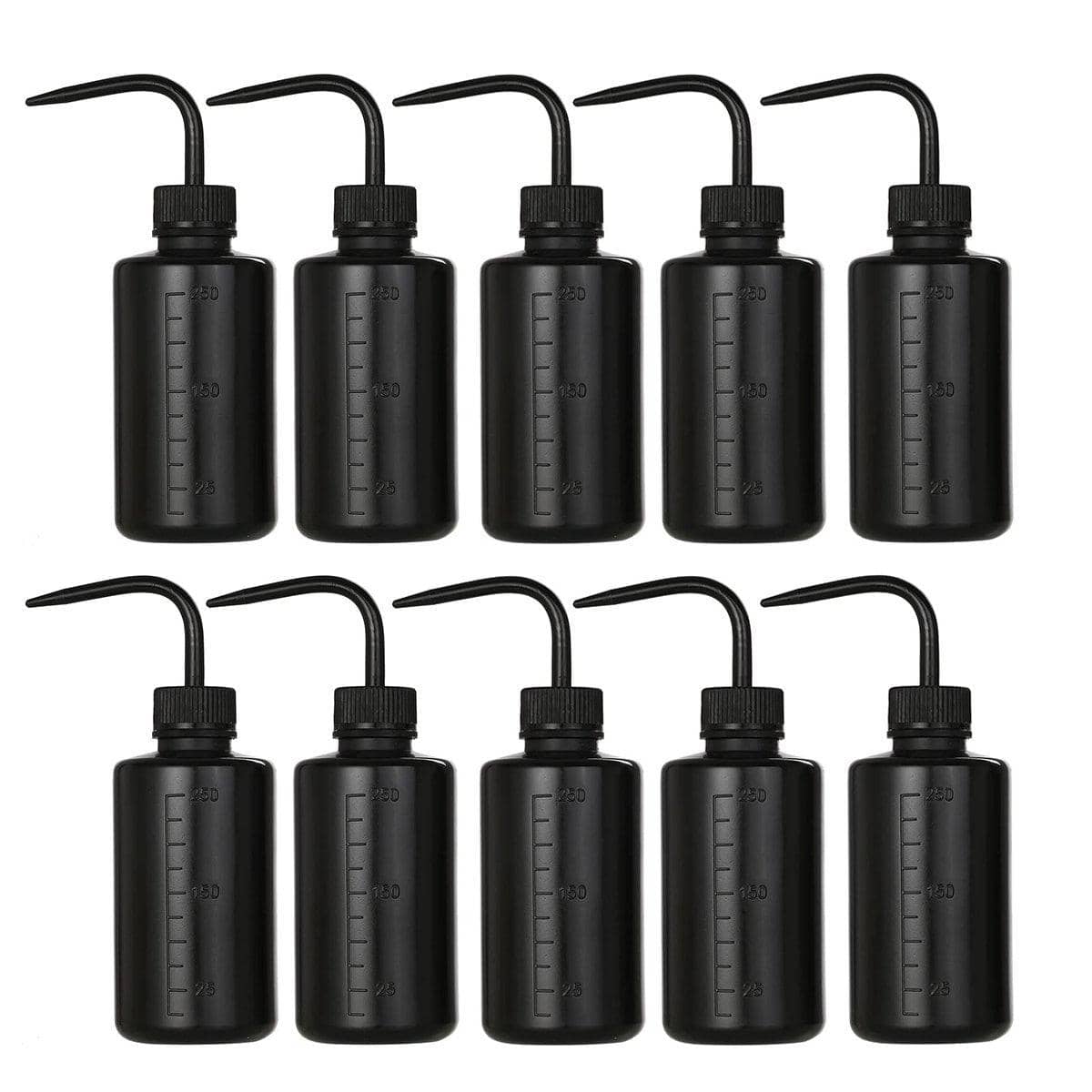 Curved Spout Rinse Bottle 250 ml, Pack of 10 Graduated Squeeze Bottles - view 2