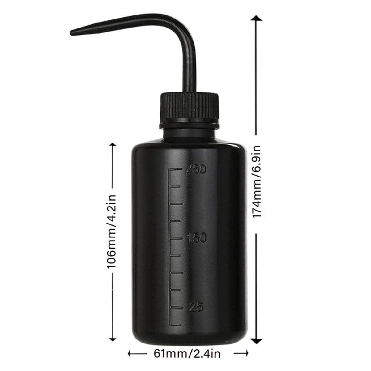 Curved Spout Rinse Bottle 250 ml, Pack of 10 Graduated Squeeze Bottles - view 3