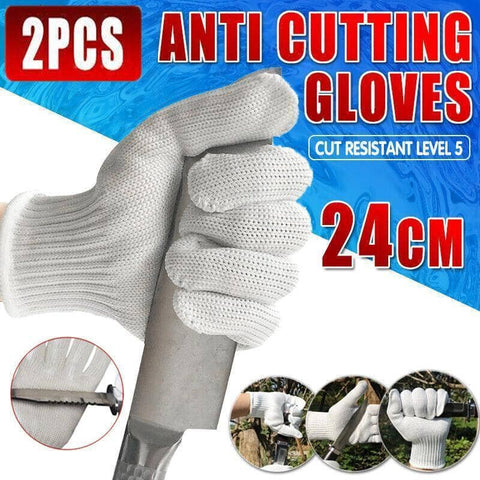 Cut Resistant Gloves, White, Medium, 1 Pair