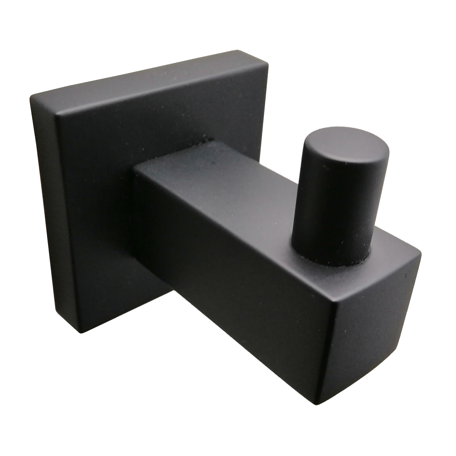 Barelli Piazza Matte Black Coated Zinc Alloy Single Robe Hook