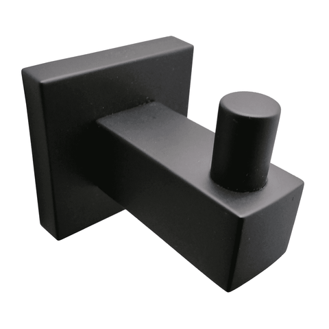 Barelli Piazza Matte Black Coated Zinc Alloy Single Robe Hook