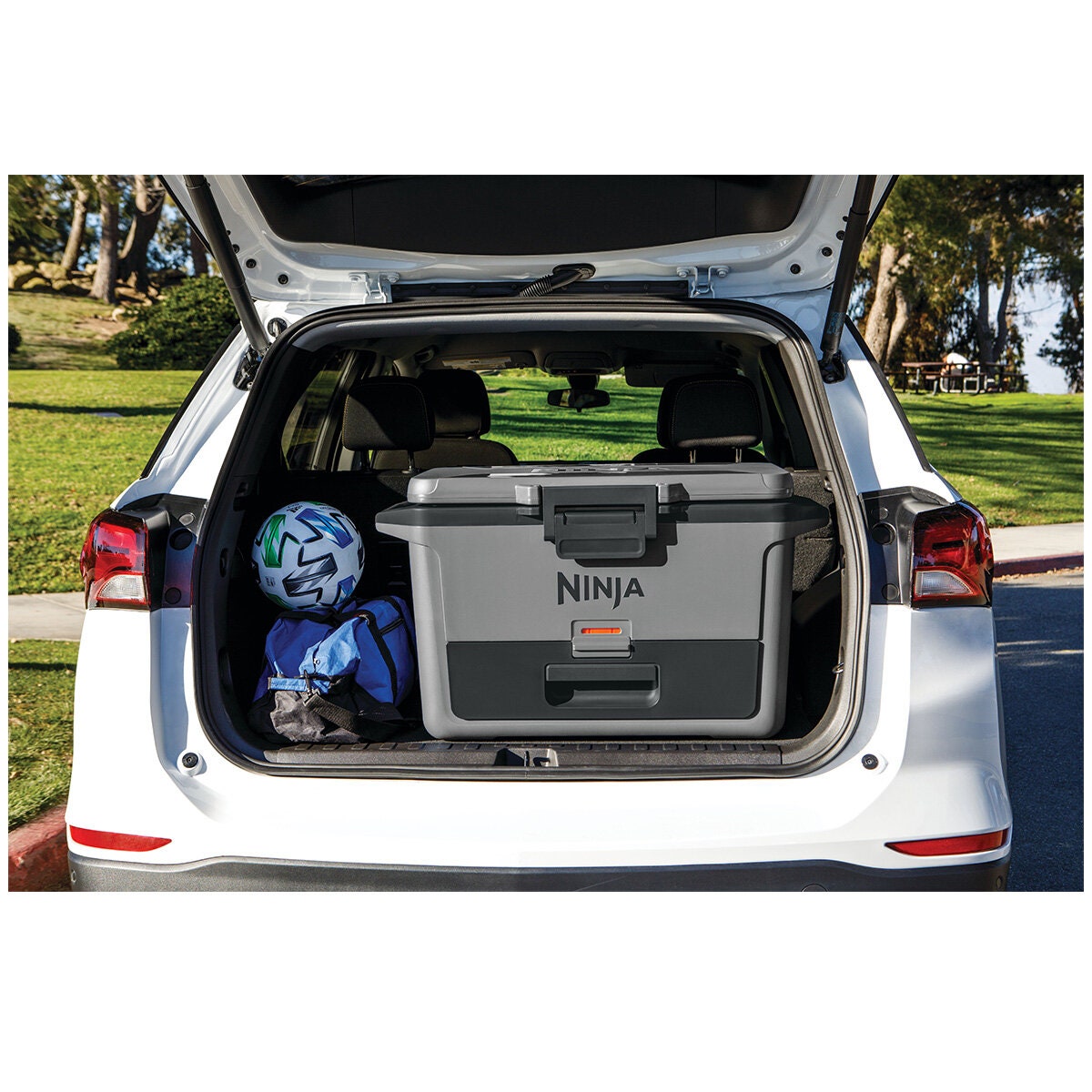 Ninja 47L FrostVault Hard Cooler with Dry Zone - Slate Grey, Lockable Lid, Fits 80 Cans - FB151GY