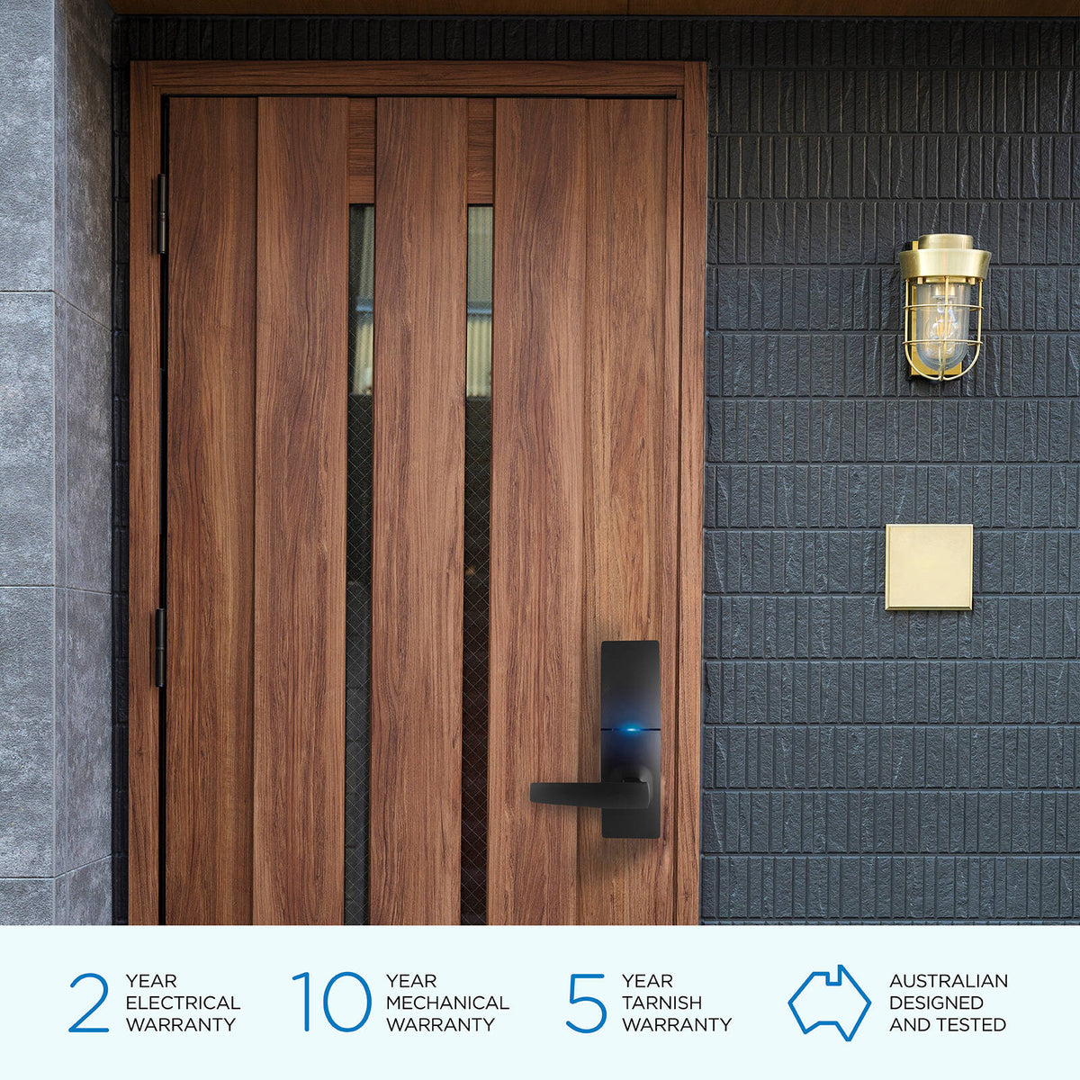 Gainsborough Freestyle WiFi Smart Lock Trilock Matte Black App Controlled GFSW8951AURMB