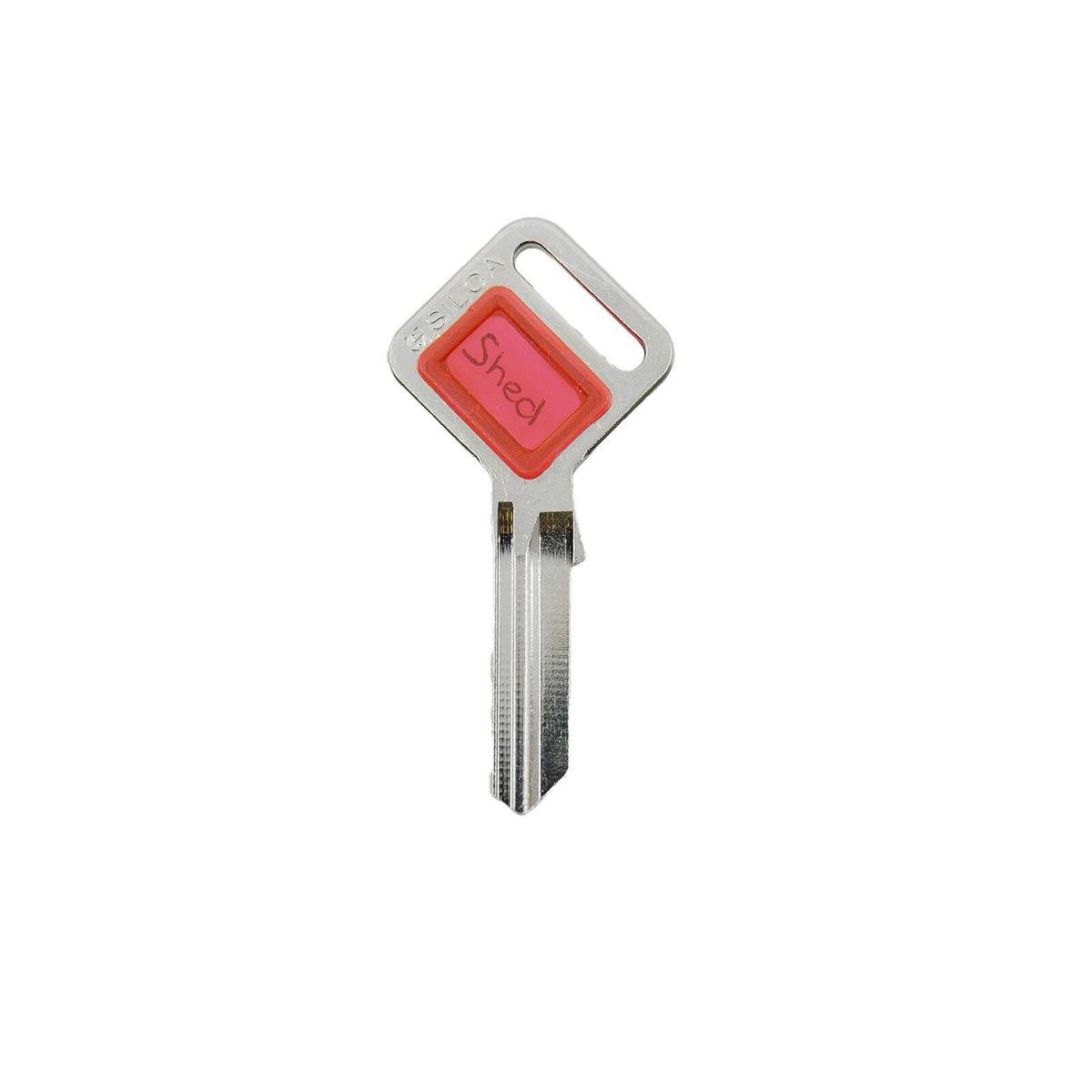 EHI LW4 Red Specialty Taggy Key, Nickel Plated Brass & Plastic, for Key Cutting