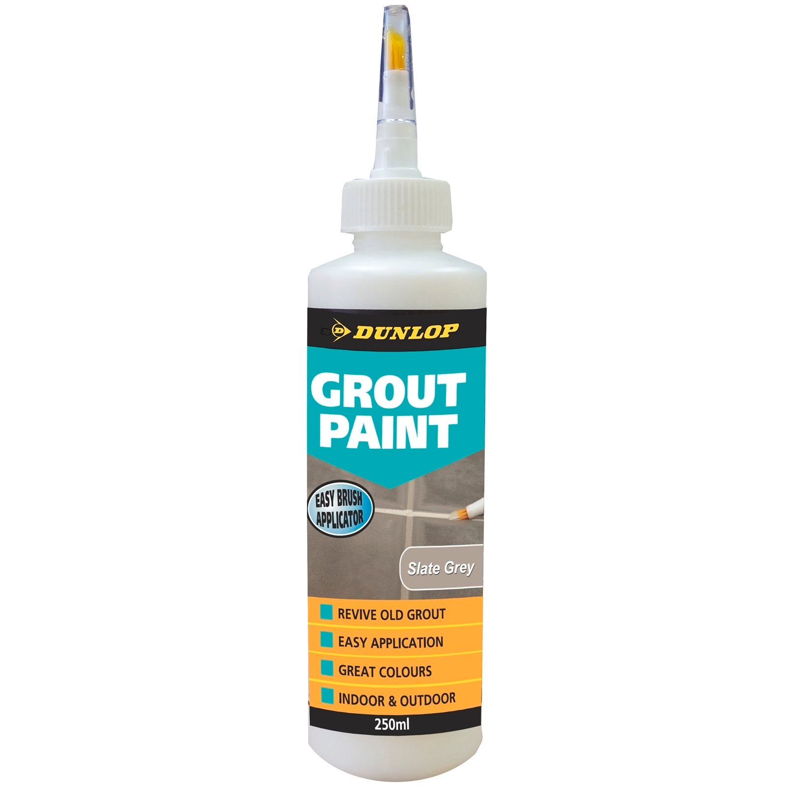 Dunlop 250ml Slate Grey Grout Paint - Acrylic, Revives Old Grout