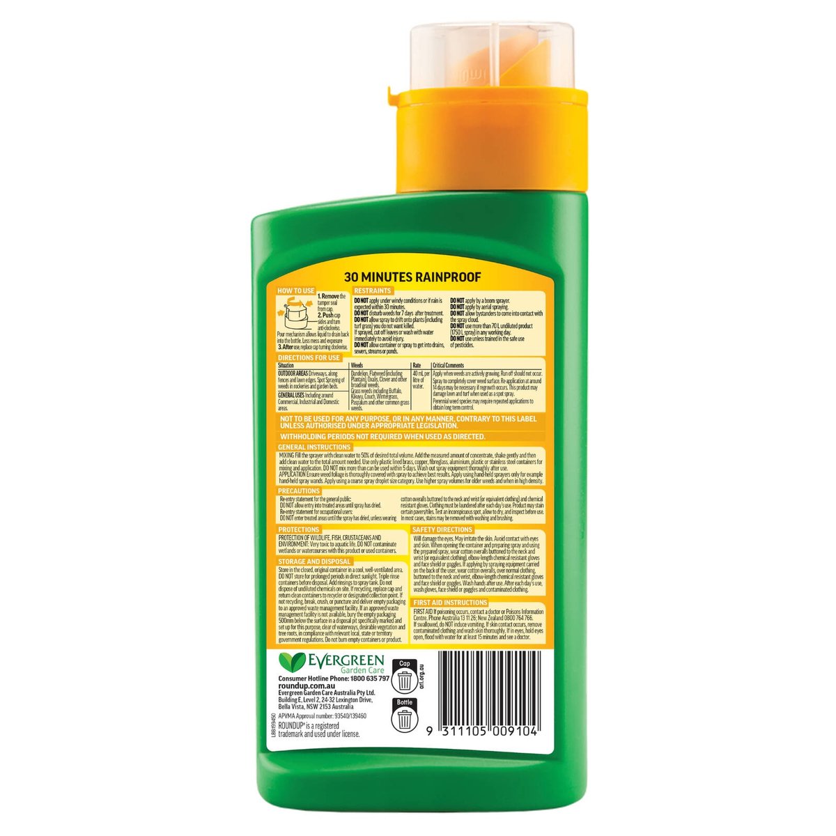 Roundup Total Weedkiller Concentrate 500ml - Liquid Herbicide - Fast Knockdown - SuperSaverAU - view 2