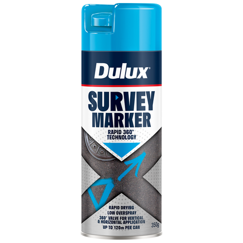 Dulux 350g Blue Survey Marker Spray Paint, Indoor & Outdoor, High-Visibility Line Marking