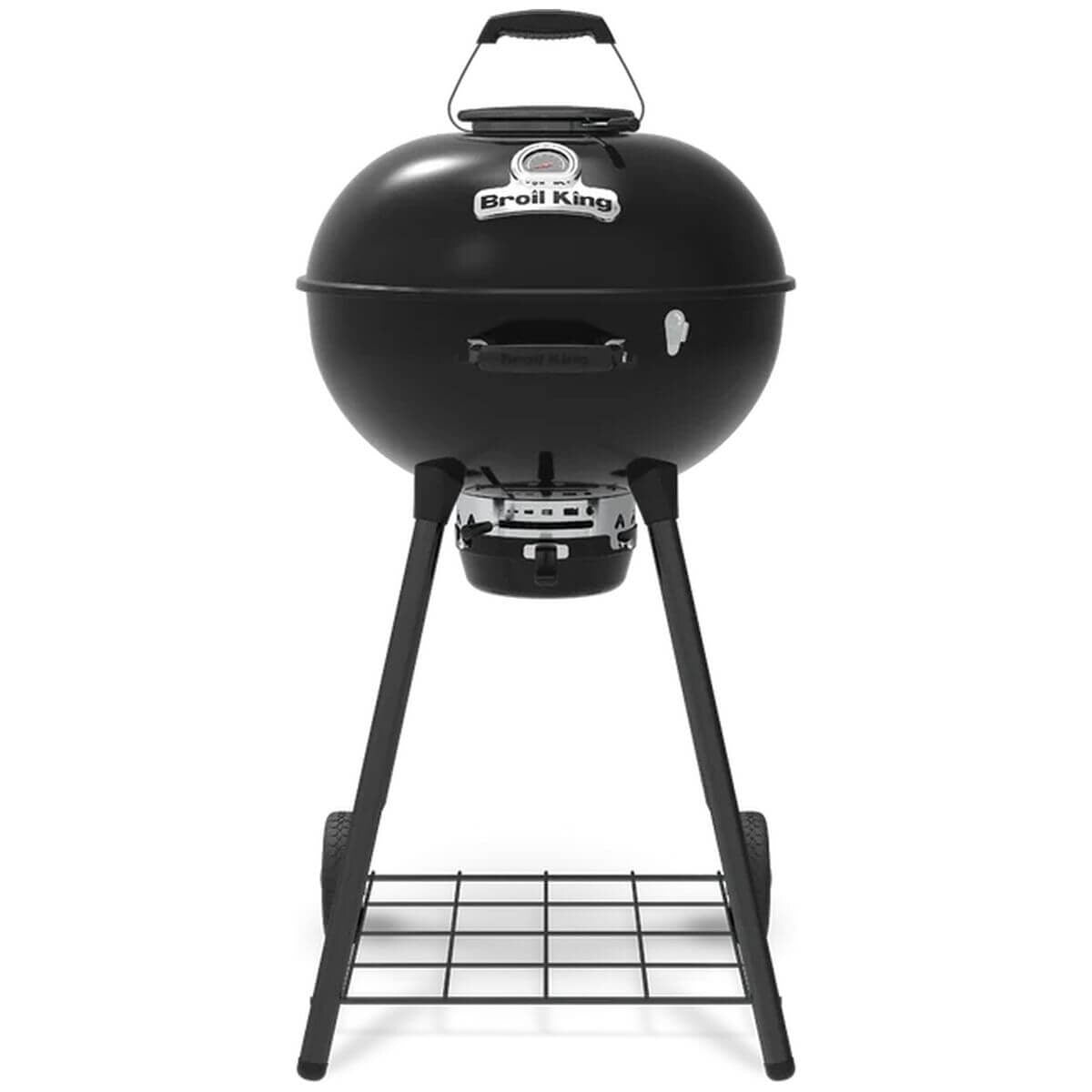 Broil King 57cm Crown Premium Charcoal Kettle BBQ - Rotodraft Bottom Vent, Built-In Thermometer - 401110