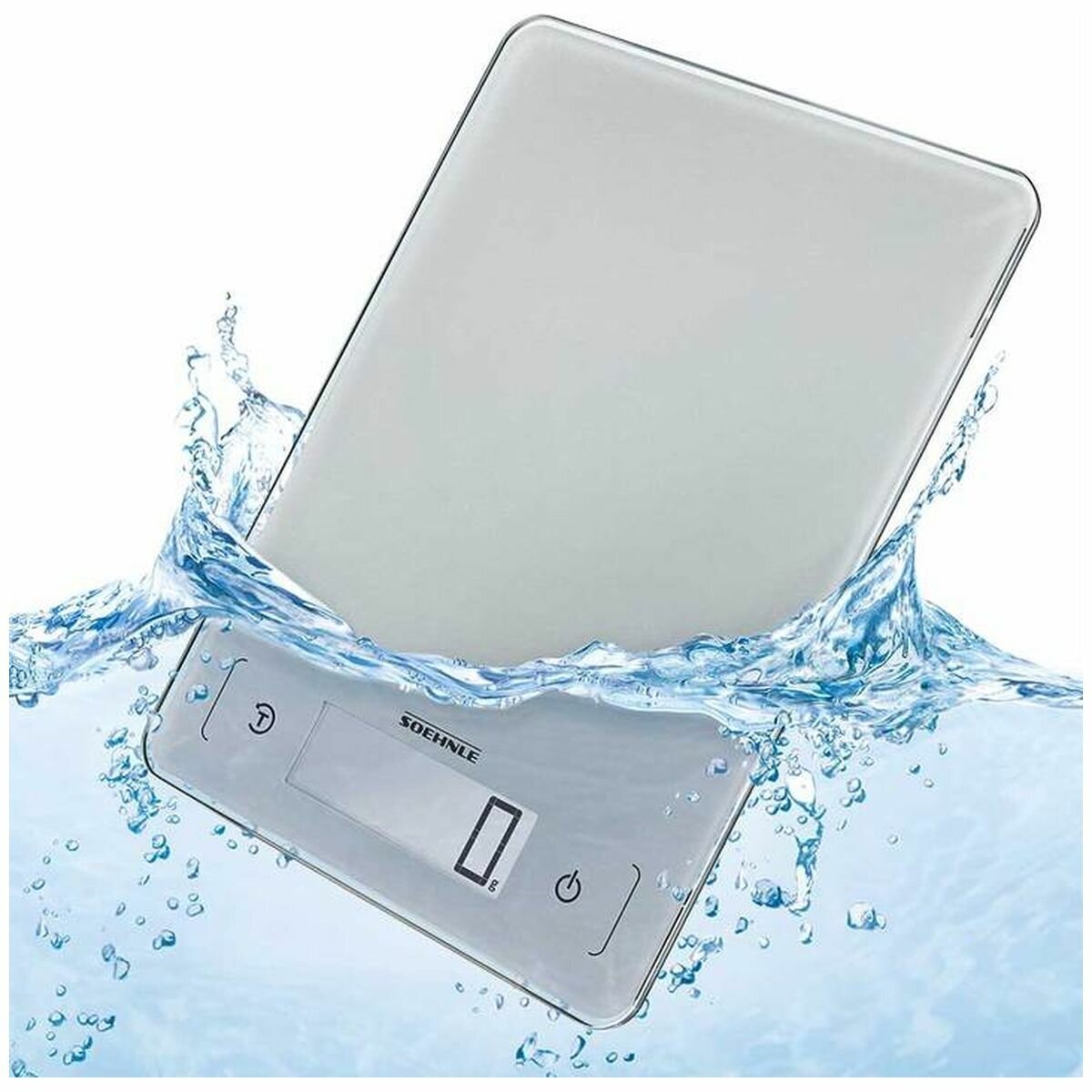 Leifheit Aqua Proof Kitchen Scale - Waterproof Housing and 10kg Maximum Weight - Silver - S66225