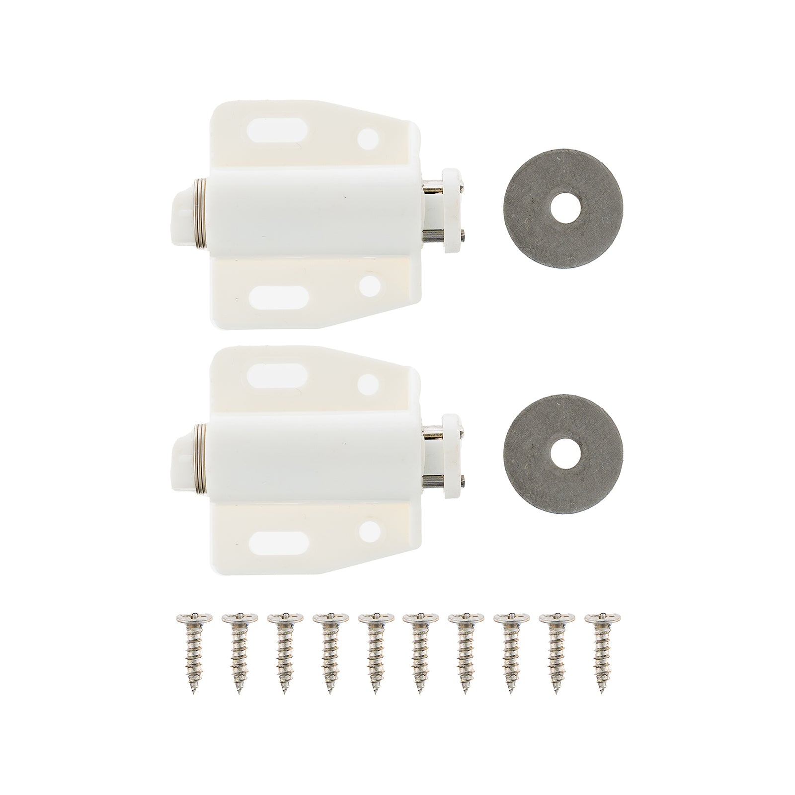 Taskmaster 38mm White Push To Open Magnetic Catch Plastic 2 Pack