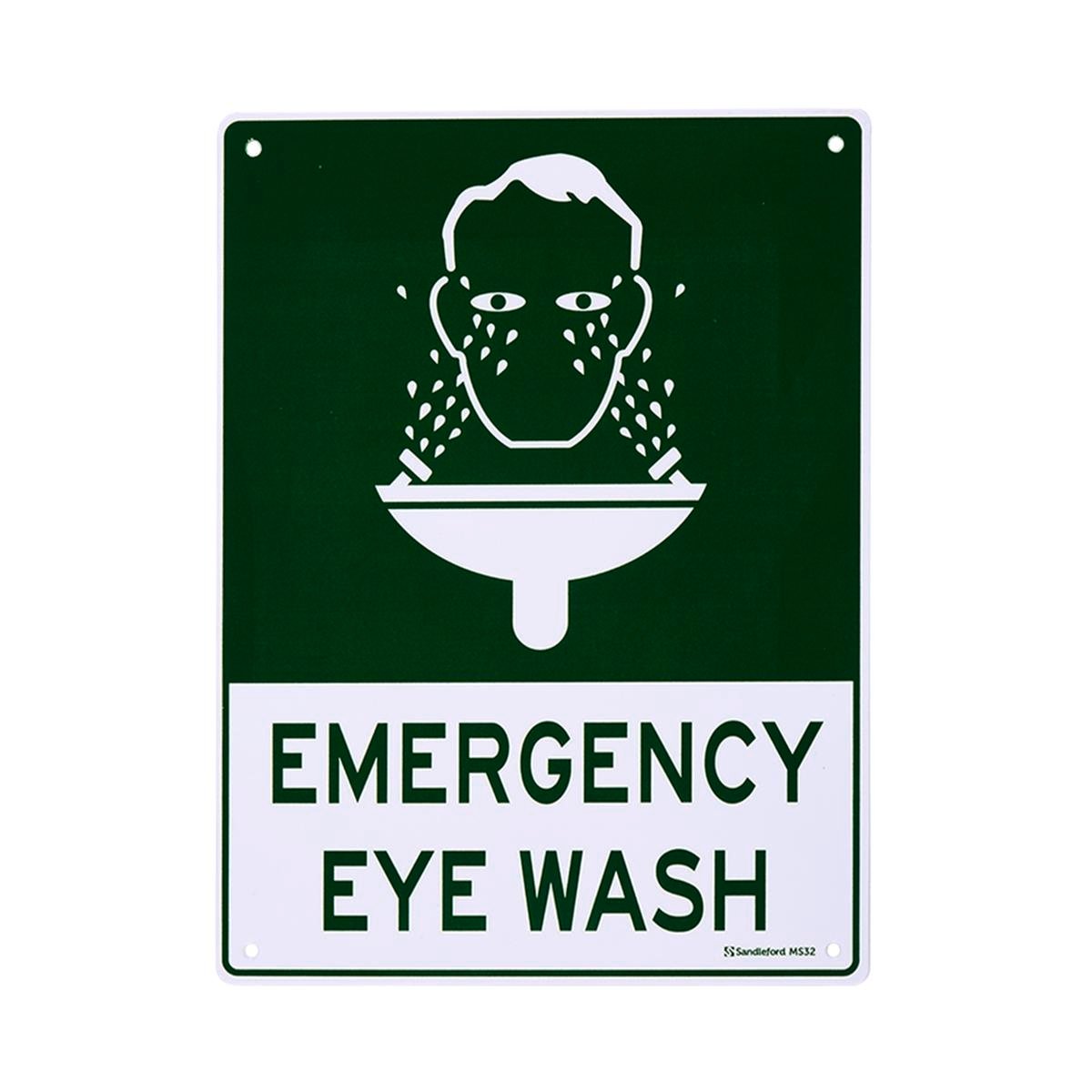 Sandleford 300 x 225mm Emergency Eye Wash Polypropylene Sign