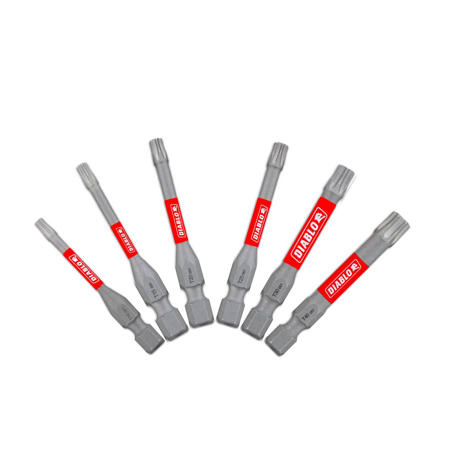 Diablo Torx Variety 2" Impact Power Drive Bits - 6 Pack (T10-T40)