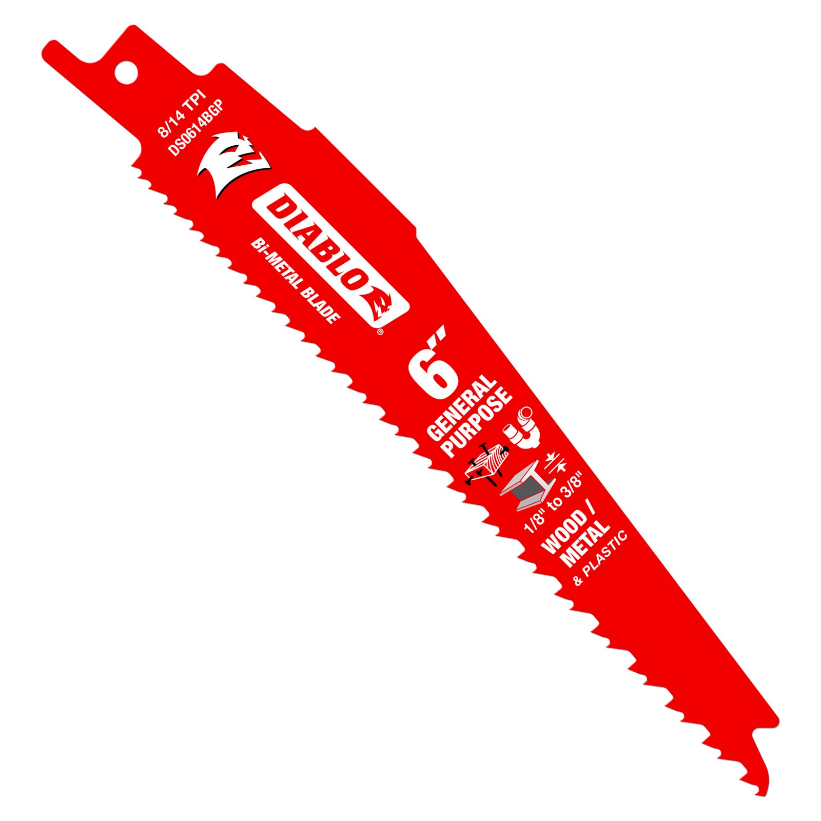 Diablo 6" Bi-Metal General Purpose Reciprocating Saw Blades, 5 Pack