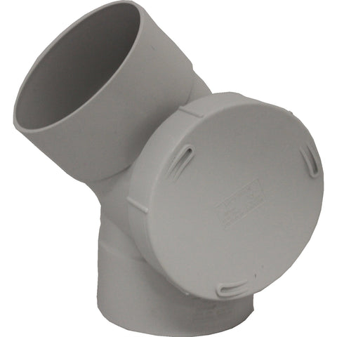 Holman 100mm 45 Degree Female & Female PVC DWV Side Access Bend, Grey