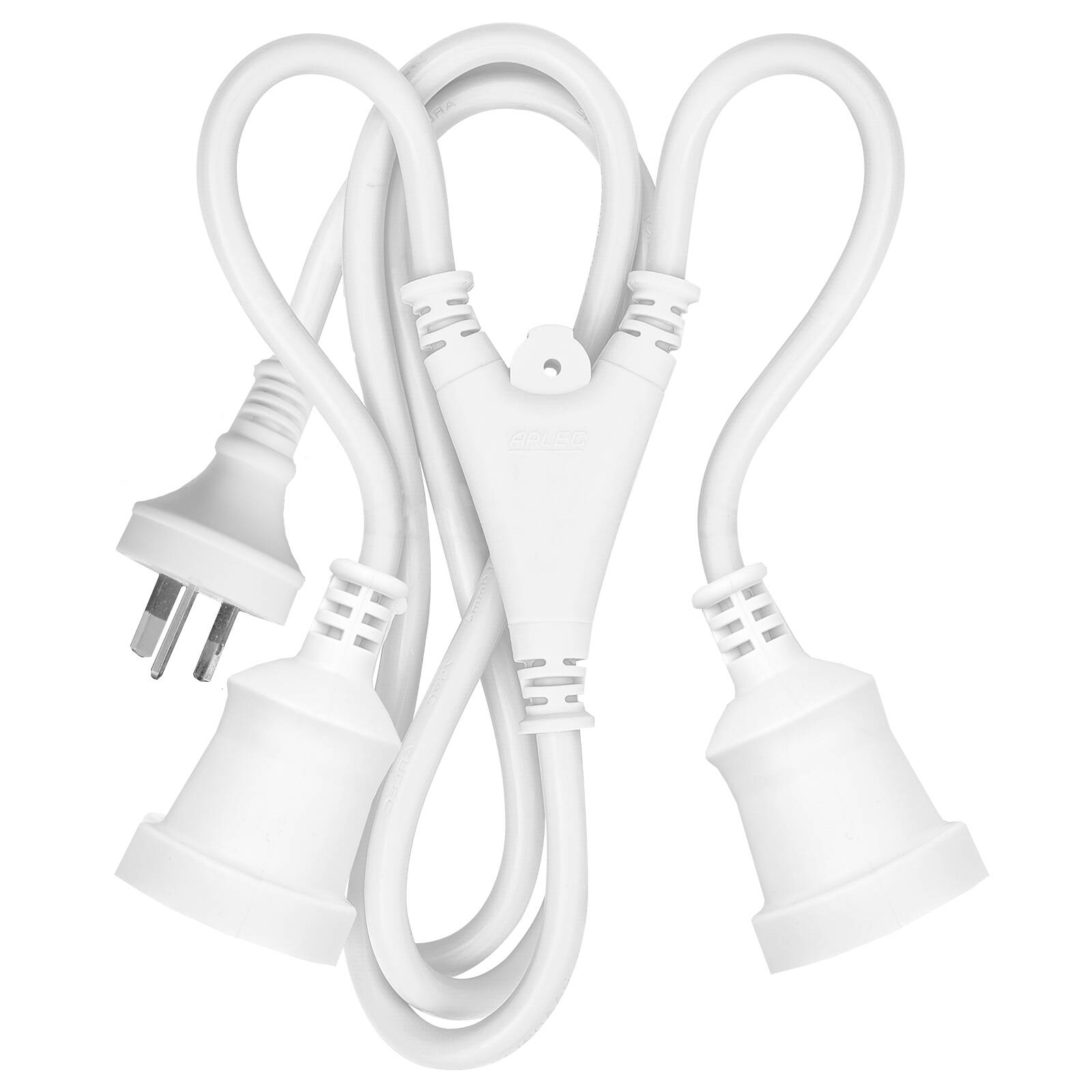 Arlec 1.8m Dual Outlet Split Extension Lead, Ordinary Duty 240V White
