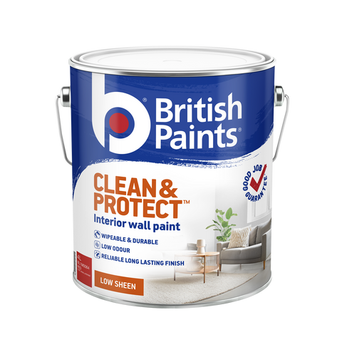 British Paints Clean and Protect Red Low Sheen Interior Paint 2L