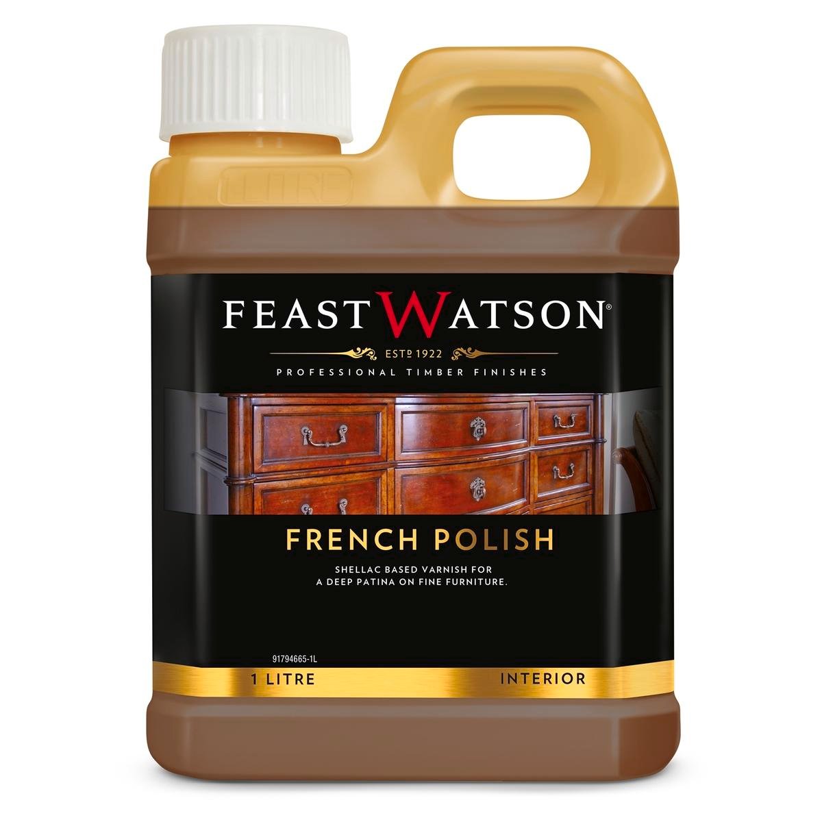Feast Watson 1L French Polish Oil-Based Clear Timber Varnish