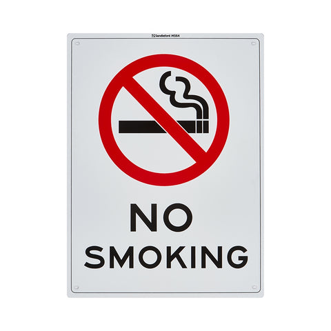 Sandleford No Smoking Sign 300 x 225mm Polypropylene Weather Resistant White/Black/Red