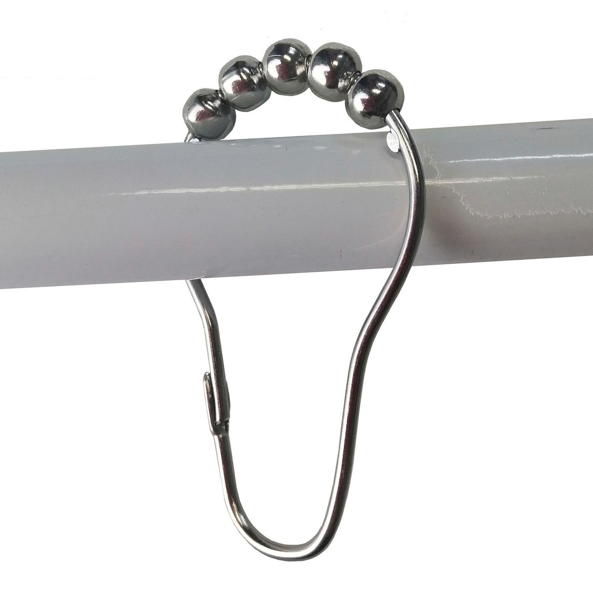 Barelli Chrome Shower Curtain Rings with Rollers - 12 Pack - 15mm x 8mm x 5mm - SuperSaverAU - view 2