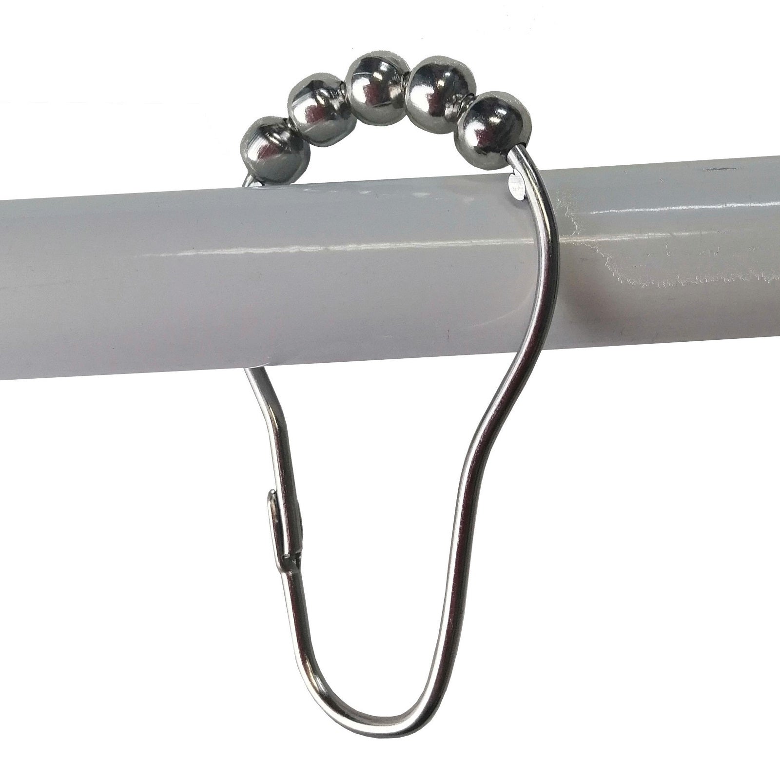 Barelli Chrome Metal Shower Curtain Rings with Rollers, 12 Pack