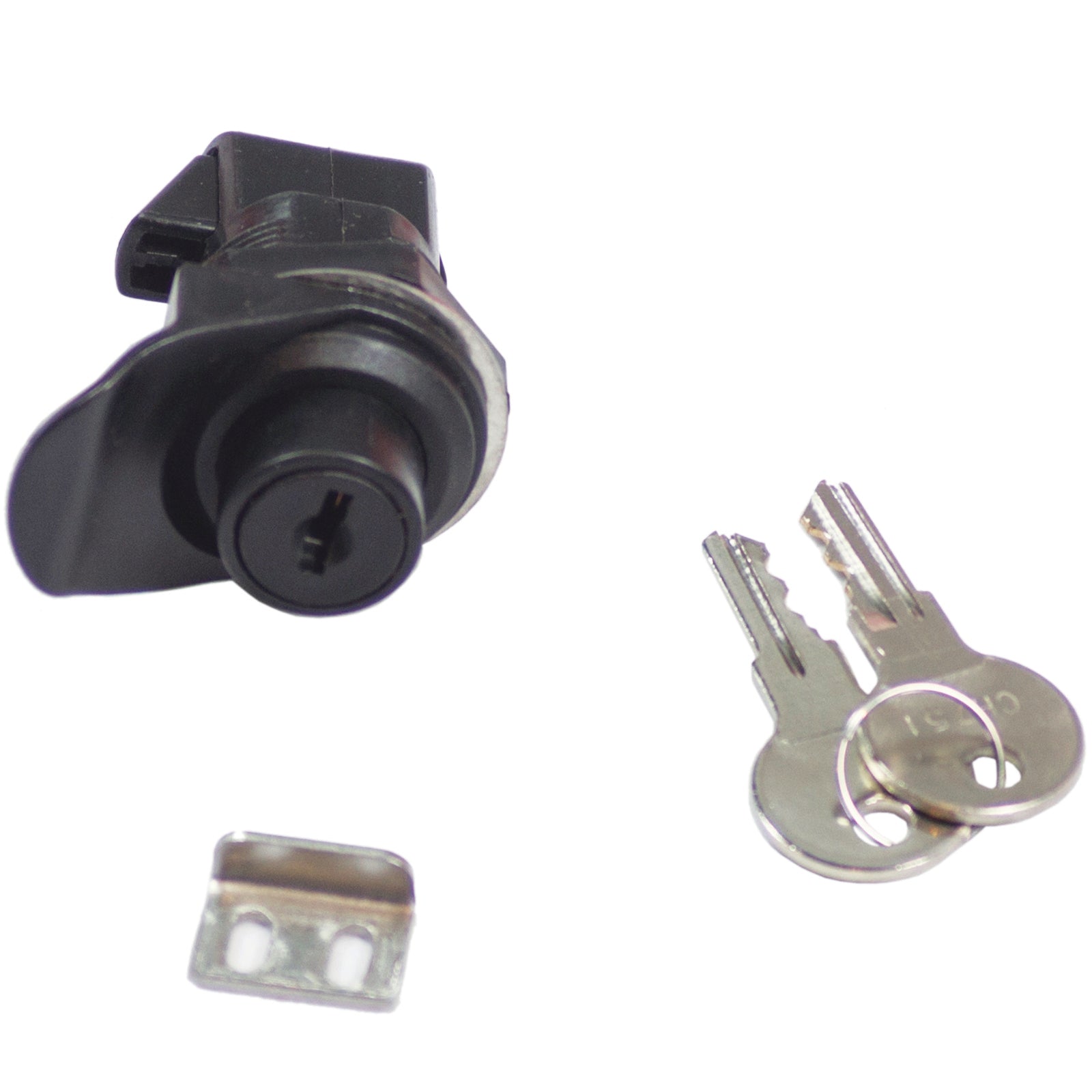 Goliath 38mm Black ABS Plastic Push Button Locking Latch with Keys