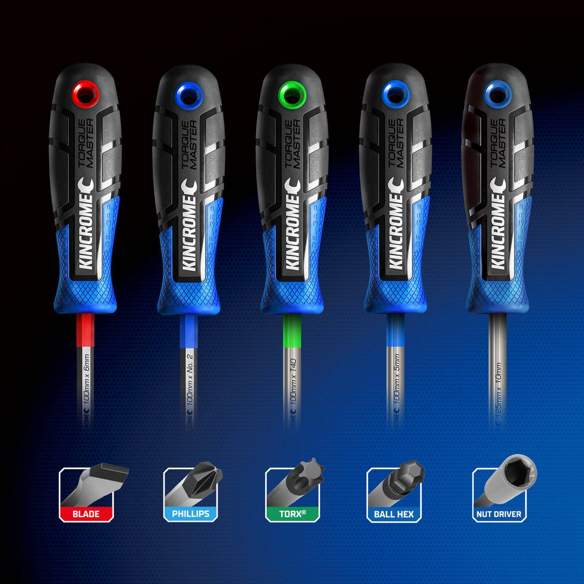 Kincrome TorqueMaster 4 x 100mm Blade Screwdriver