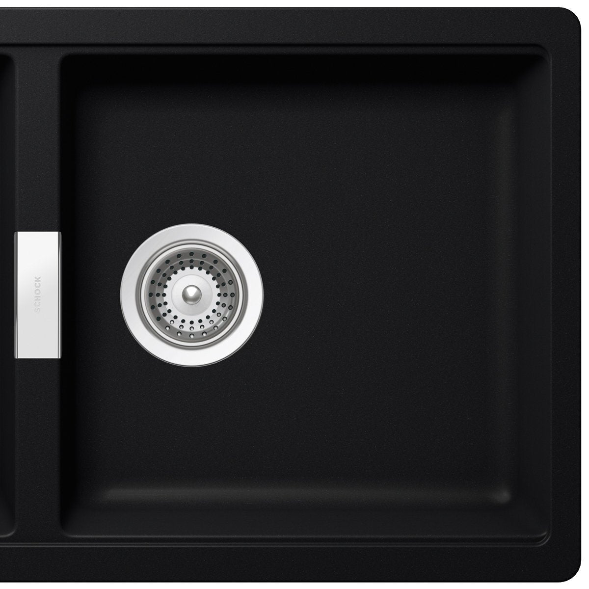 Abey Puro Horizont Double Bowl Undermount Sink - Black Nano-Granite, Overflow Kit Included - N200UP