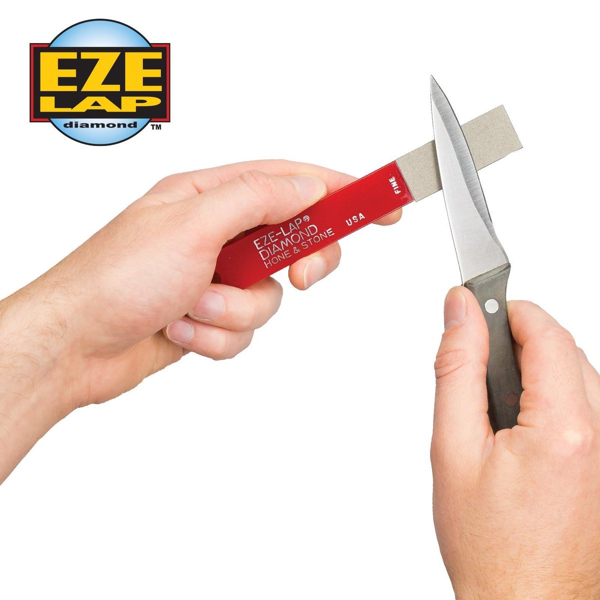 Eze-Lap Diamond Hone and Stone Sharpener Set - Diamond Coated Steel Pad