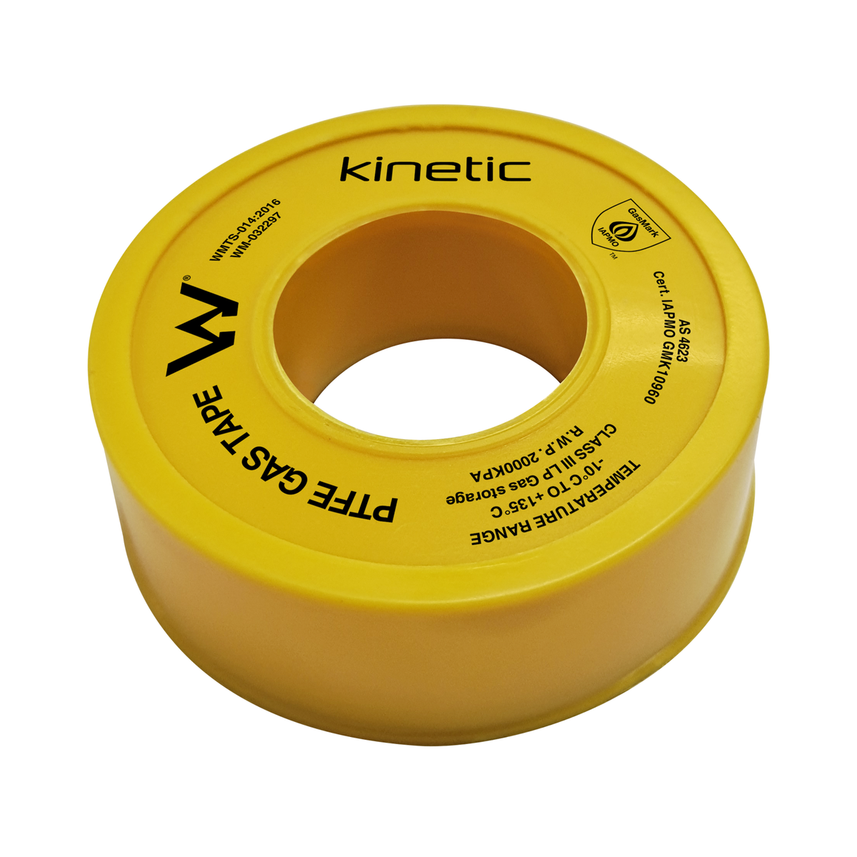 Kinetic Gas Thread Seal - 12mm x 10m - Yellow - PTFE - Gas Safety Certified - SuperSaverAU - view 2