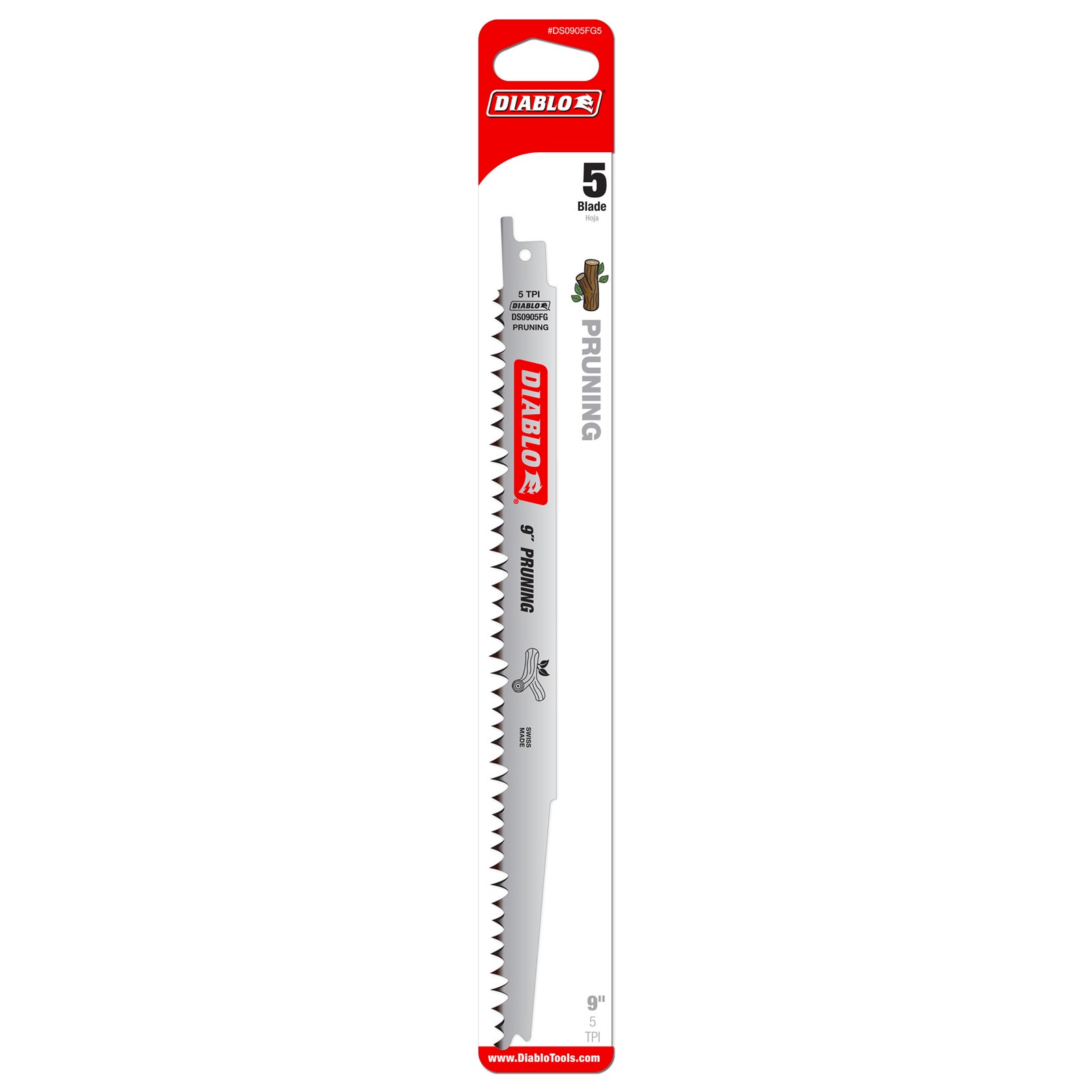 Diablo 9" Fleam Ground Reciprocating Saw Blades for Pruning, 5 Pack