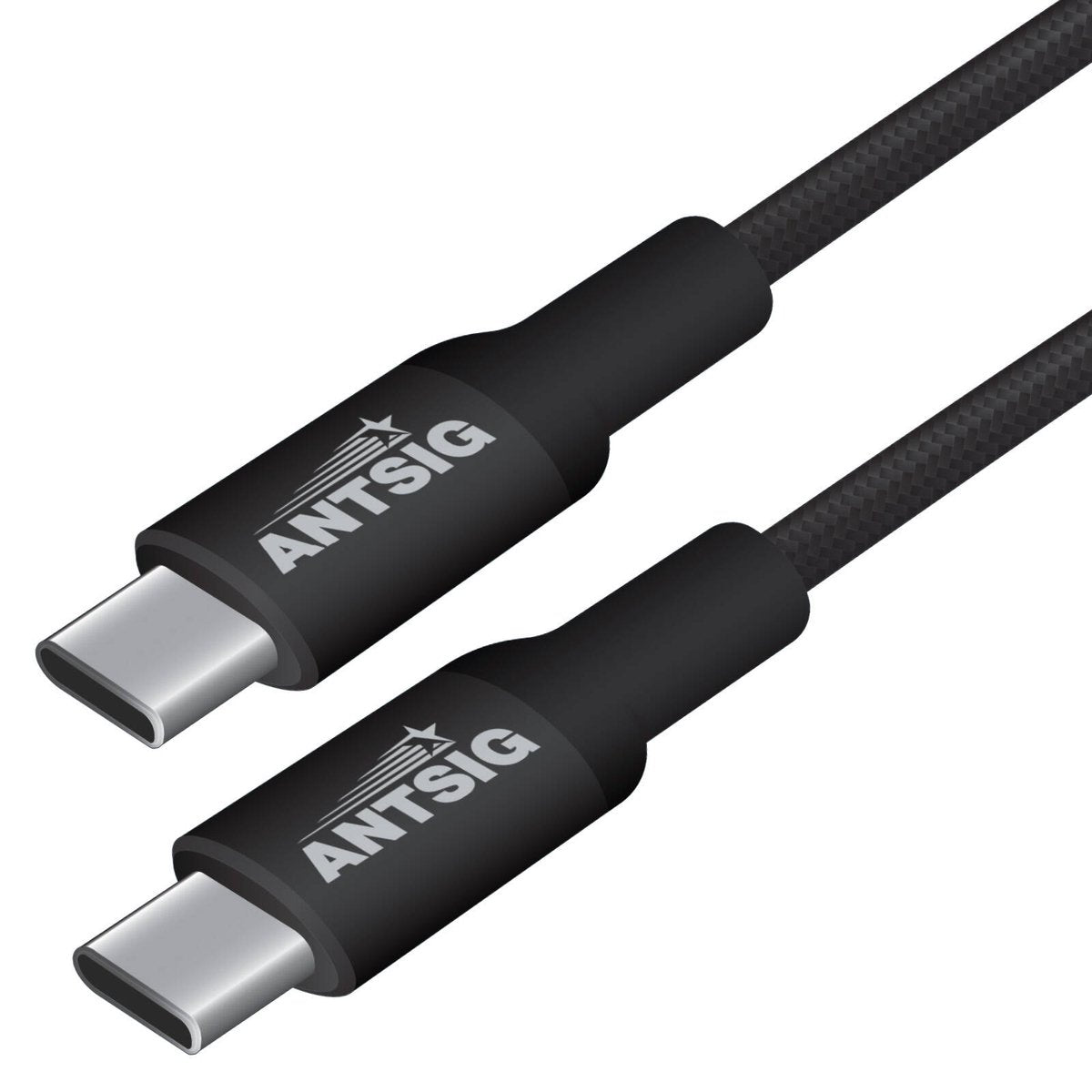 Antsig 2m 240W USB-C to USB-C Cable AP240WCC2 - Nylon Braided, Fast Charge & Data