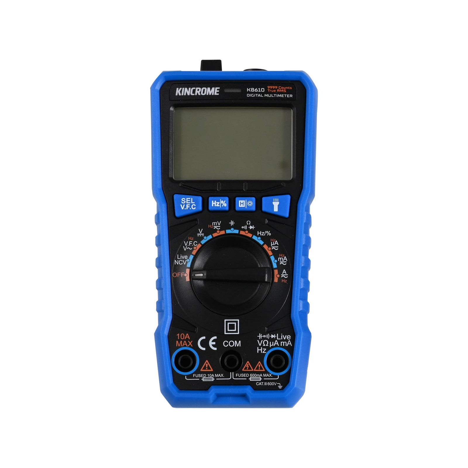 Kincrome Digital Multimeter Auto/Manual Ranging 600V AC/DC True RMS K8610