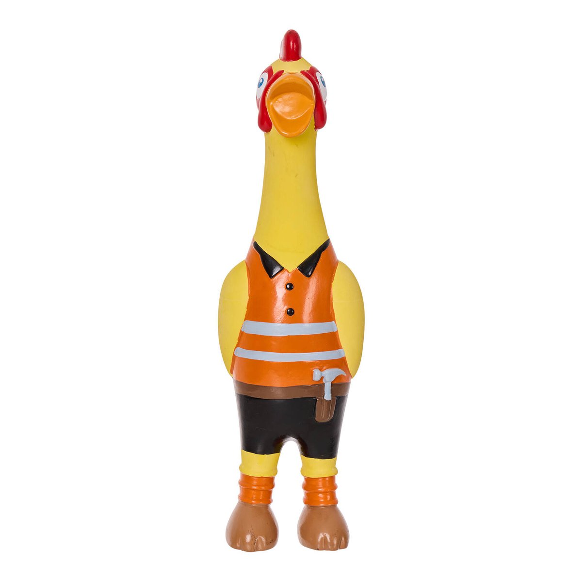 Happy Tails Tradie Chicken Latex Dog Toy - 80mm x 285mm - Durable Squeaker - SuperSaverAU - view 1