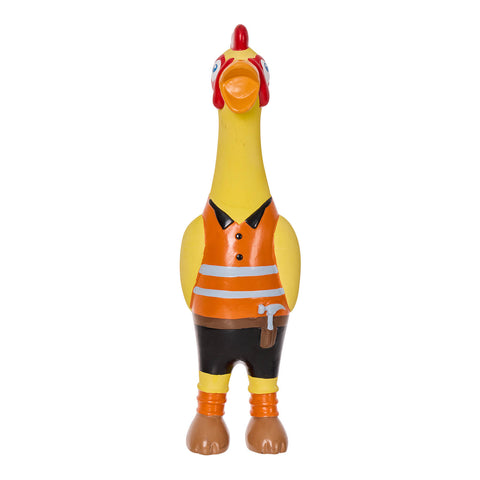 Happy Tails Tradie Chicken Latex Dog Toy with Squeaker