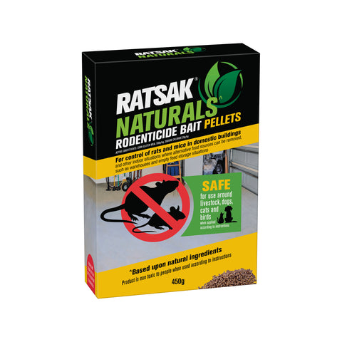 RATSAK 450g Naturals Rodenticide Bait Pellets Indoor