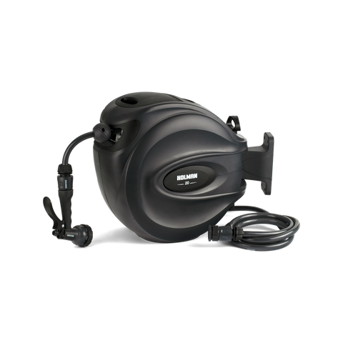 Holman 20m Charcoal Automatic Retractable Wall Mount Hose Reel