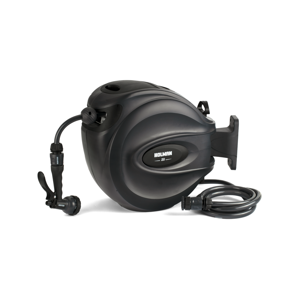 Holman 20m Charcoal Automatic Retractable Wall Mount Hose Reel